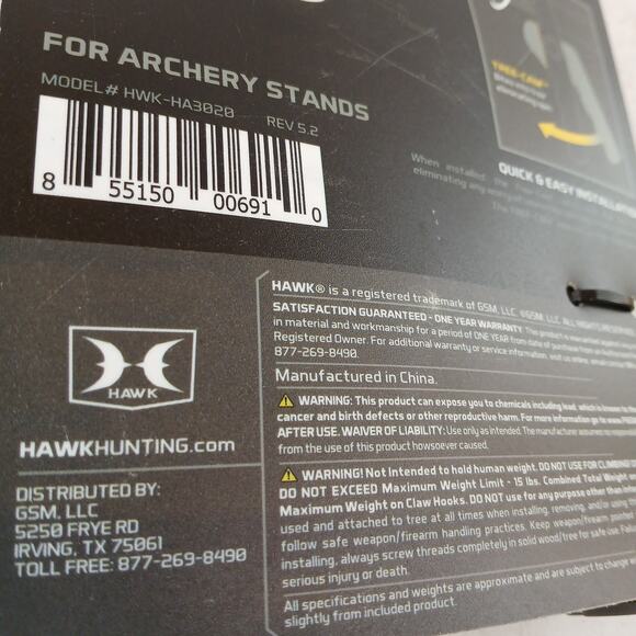 Hawk Xtendible Tree Arm w/ Dual Claw Hook – Lightweight 9oz Hunting Gear NEW - Picture 8 of 9